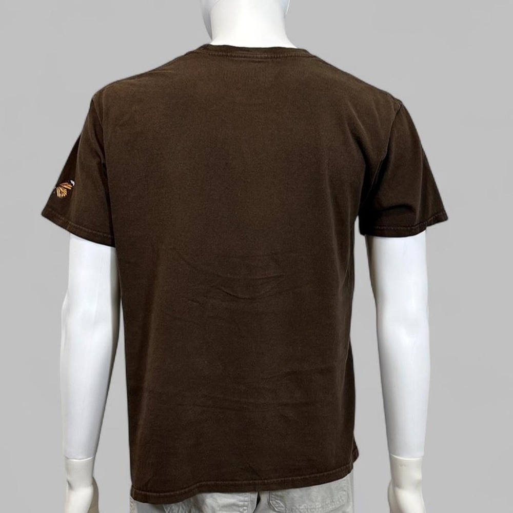Civil Regime Flame Logo Butterfly Graphic T-Shirt‎ Brown Y2K Skater Streetwear - Picture 3 of 7
